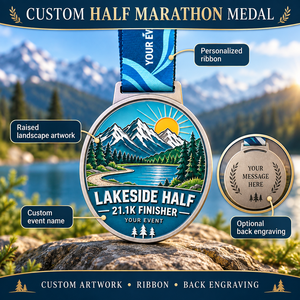 Custom Sports Competition Medals Set <b>for</b> Half Marathon, School Football and Gymnastics with Personalized Ribbons OEM ODM medal - Product Image 4