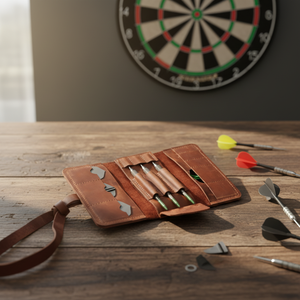 Estuche <span class=keywords><strong>de</strong></span> Transporte <span class=keywords><strong>de</strong></span> Cuero Retro Boshiho para Dardos, Funda Protectora para Flechas <span class=keywords><strong>de</strong></span> Dardos con Punta <span class=keywords><strong>de</strong></span> Acero, Regalo - Product Image 4