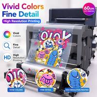 Imprimante DTF haute vitesse 60 cm à double tête I3200, machine d'impression directe sur film avec secoueur de poudre automatique pour entreprises d'impression sur T-shirts
