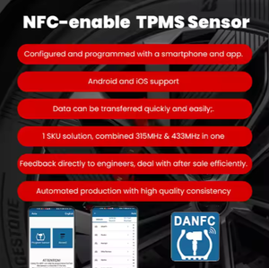 <span class=keywords><strong>Sensor</strong></span> inteligente NFC <span class=keywords><strong>TPMS</strong></span> de doble banda 315 433MHz, teléfono programable, ajuste <span class=keywords><strong>Universal</strong></span>, Monitor de presión de neumáticos de coche - Product Image 4