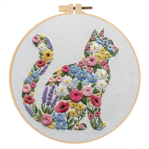 Kit de broderie florale DIY, motifs botaniques de plantes avec motifs de fleurs, décoration artisanale faite à la main <span class=keywords><strong>pour</strong></span> la maison - Product Image 3