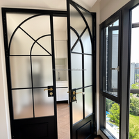 Portes Françaises en Aluminium, Portes Extérieures pour Maisons, Portes d'Entrée, Porte d'Entrée Vintage, Décoration à Ondulations d'Eau, Séparateur de Pièces