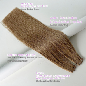 <span class=keywords><strong>Colore</strong></span> Marrone <span class=keywords><strong>Chiaro</strong></span> # 6 Trame Invisibili Super Double Drawn Genius Wefts 18in 20in 22in Extension di Capelli Vergini Non Trattati con Cuticole Intatte - Product Image 2
