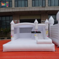 Château gonflable de mariage blanc, château de rebond gonflable blanc pastel pour enfants et adultes