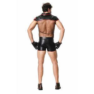 Men's <b>Sexy</b> Demon <b>Doctor</b> Bodysuit With Gloves And Syringe Costume For Halloween Role Play Tight Fit PU Material - Product Image 4
