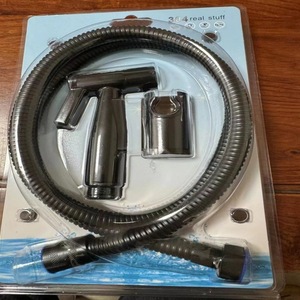 Ensemble de pistolet de pulvérisation pour bidet Bingtao en acier inoxydable 304 brossé noir, gris, or, pour nettoyage des toilettes, sans perçage requis - Product Image 3