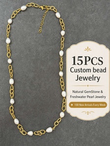 Collar de Perlas de Agua Dulce con Baño de Oro de 18K, Personalizado, MOQ Bajo, Mínimo 18K, Acero Inoxidable, Unisex, Regalo de Aniversario - Product Image 4