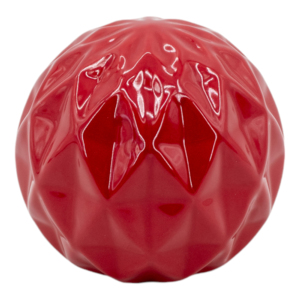 Sfere decorative in ceramica con design geometrico rosso per la decorazione del soggiorno di casa - Product Image 4