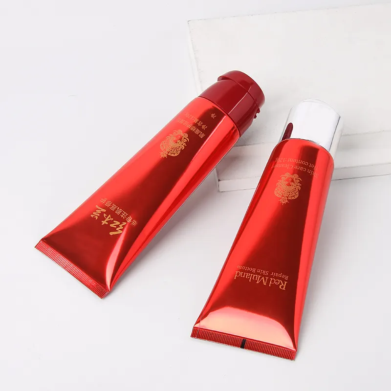 Tubo abl de alumínio para embalagem de cosméticos, tubo brilhante personalizado para embalagem de cosméticos