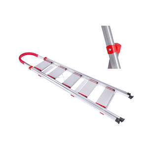 YIDING buon prezzo in alluminio moderne scale pieghevoli appartamento sgabello antiscivolo 300 Lbs capacità rosso + nero 1 anno di garanzia - Product Image 2