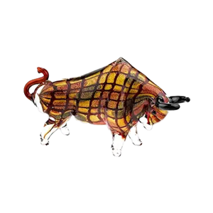 Patung banteng kaca kerajinan tangan Premium, dekorasi hewan artistik tahan lama untuk rak meja tampilan kerajinan kaca - Product Image 4