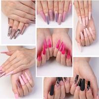 Nail art — faux ongles ronds, 24 pièces, à pression, Logo personnalisé, Design, French manucure, 24 pièces