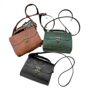 Nouveau sac à bandoulière pour femme en PU de style rétro avec poignée en cuir et fermeture à rabat - Product Image 2