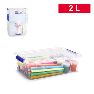 Scatola portaoggetti Minibox 2 L in plastica resistente e riutilizzabile per l'organizzazione della casa, colori assortiti - Product Image 1