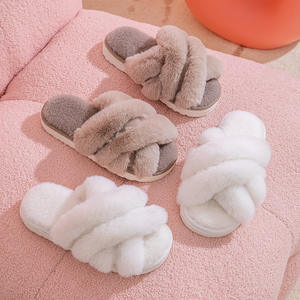 Nouvelles pantoufles en fourrure à semelle en PVC pour femmes, doublure en peluche, vente en gros de pantoufles pour femmes à prix raisonnable - Product Image 3