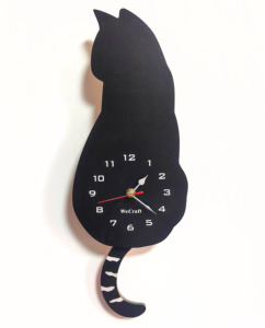 Reloj de péndulo de gato, reloj de pared de gato de madera que no hace tictac, reloj de animales de alta precisión súper silencioso para habitación de niños - Product Image 5