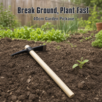 Pioche de jardin à manche en bois et tête en fonte, outil de culture agricole, personnalisable OEM