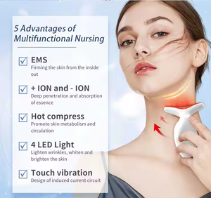 2024 Dispositivo de elevación de cara y cuello de uso doméstico Terapia de 4 colores Cuidado de la belleza Removedor de arrugas Ems Masajeador de elevación de cara y cuello - Product Image 5