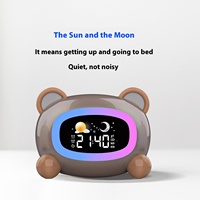 Dessin animé pour enfants LED réveil pour l'entraînement au sommeil peut Smart Home Linkage Led Night Light Table Horloges personnalisées Lampe pour enfants