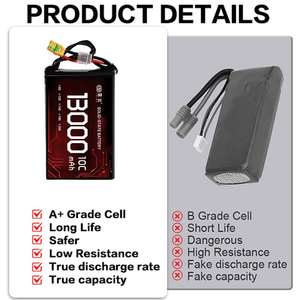 Высокая плотность энергии 13000 мАч 10C 44,4 В 12S аккумулятор для дрона твердотельный Аккумулятор для больших моделей дронов для длительного полета - Product Image 3