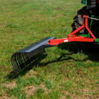 Rastrillo para Paisajismo/Herramientas de Jardinería, Rastrillo para Heno, Rastrillo de Púas para Tractor de Paisajismo Agrícola, Implemento para Tractor Recolector de Hojas