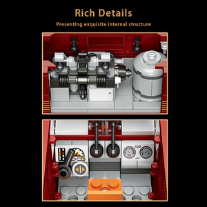 Ensemble de blocs de construction de locomotive électrique 1444 pièces, conception modulaire, lumière LED, jouet STEAM, décoration de la maison, cadeau pour enfants - Product Image 5