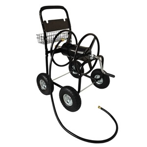 Chariot porte-tuyau d'arrosage CJ Garden 940x605x945mm en métal avec panier pour arrosage et lavage de voiture - Product Image 5