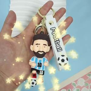 พวงกุญแจซิลิโคนรูปการ์ตูนฟุตบอลสำหรับเด็ก ผู้หญิง อนิเมะ กระเป๋าเป้สะพายหลังขนาดเล็ก พวงกุญแจยาง - Product Image 4