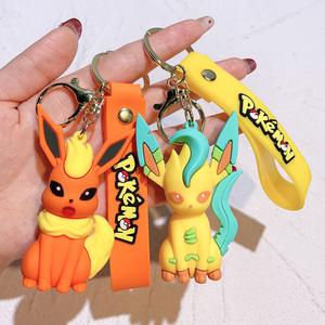 Porte-clés de poche 3D dessin animé personnalisé en silicone figurine Pokemoned Porte-clés PVC Sylveon Eevee série sac pendentif Pikachu Porte-clés - Product Image 4