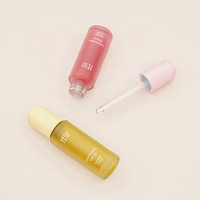 Botol Kosmetik Custom 15ml 20ml 25ml 30ml 50ml Botol Kaca Mewah dengan Pipet dan Cetak UV untuk Minyak Pembersih Makeup OEM