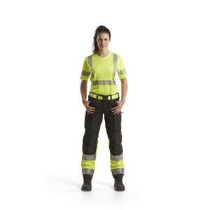 BLAKLADER - 716118119933D21 Women's Hi-Vis <b>trousers</b> with <b>stretch</b> <b>Black</b>/Yellow - EAN 7330509615829 HI-VIS WORKWEAR - Product Image 3