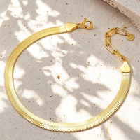 Bracelet Chaîne Serpent Plate Tendance en Gros, Bijoux Minimalistes Unisexe, Bracelets Chevron