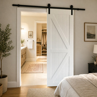 Porte coulissante intérieure à charnière en Z, porte de grange minimaliste pré-encadrée, blanche apprêtée, insonorisée, à âme pleine, prix usine pour la maison