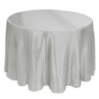 Nappe ronde en satin blanc de haute qualité de 180cm/72 pouces nappe lavable pour la réception de banquet de mariage