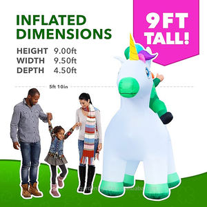 Duende Inflable Gigante de 9 Pies de Altura Montado en Unicornio con Luces LED, Impermeable, Decoración para el Día de San Patricio, Jardín, Patio, Centro Comercial, Fiesta - Product Image 2