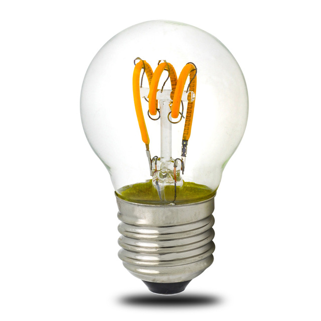 Factory Supply Glass AC Light Bulb E27/E26/B22 Base IC Driver Non-flicker Led Filament Bulb 2W