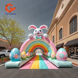 Château gonflable de Pâques, thème lapin et œufs, château gonflable pour enfants avec décoration de lapin pour parc d'attractions - Product Image 3