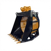Godet rotatif pour excavatrice, cribleur de roche rotatif, godet de criblage HOMIE pour le tamisage du sol