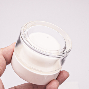 Chất lượng cao 30g 50g đôi tường rõ ràng Trắng thủy tinh mỹ phẩm Kem <span class=keywords><strong>Jar</strong></span> với bơm lại bên trong Pod Matte nắp màu trắng - Product Image 4