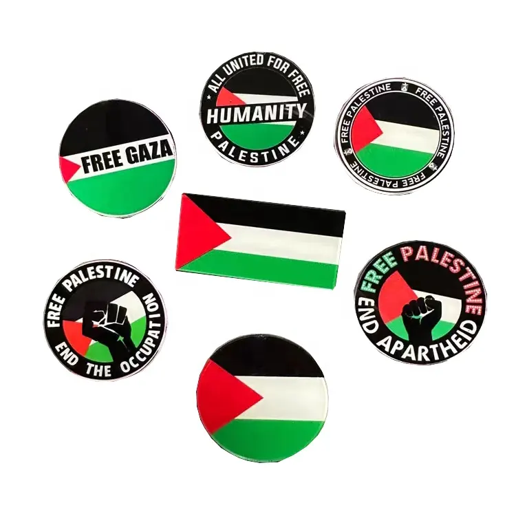 Factory Palestine Flag Pin Custom Hard Soft Enamel Pin