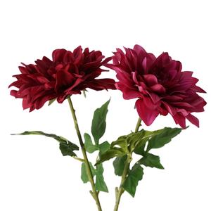 하이 퀄리티 웨딩 홈 장식 꽃 단일 큰 머리 달리아 인공 라텍스 리얼 터치 화이트 달리아 꽃 식물 - Product Image 6