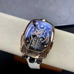 Jacob นาฬิกาข้อมือ Chiron Tourbillon สำหรับผู้ชายเคสเหล็กหรูหราสไตล์ฮิปฮอปนาฬิกาอัตโนมัติหน้าปัดใสยาง - Product Image 6