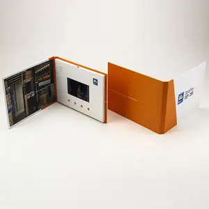 공장 공급 주문 A5 softcover 영상 선수 폴더 lcd 스크린 인사장 영상 발표 폴더