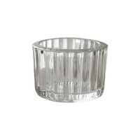 Vente en gros d'usine : Porte-bougie en verre résistant à la chaleur, cylindrique, à rayures verticales, parfumé pour Noël