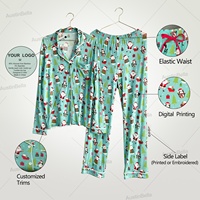 Ensemble pyjama décontracté pour femmes, en fibre de bambou et élasthanne, imprimé sur mesure de haute qualité, manches courtes, été.
