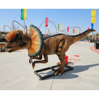 Modèles de dinosaures animatroniques réalistes personnalisés, modèles de Dilophosaurus, jardin à vendre, robot dinosaure pour parc à dinosaures
