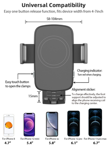 <span class=keywords><strong>Chargeur</strong></span> de <span class=keywords><strong>voiture</strong></span> sans fil 15W Support de téléphone à charge rapide Support de téléphone de <span class=keywords><strong>voiture</strong></span> <span class=keywords><strong>Chargeur</strong></span> sans fil pour tableau de bord Rotation à 360 degrés - Product Image 4