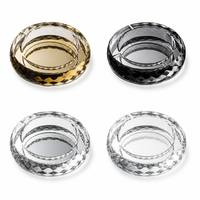 Cendrier en cristal rond taillé en diamant, 4 repose-cendres, logo personnalisé gravé, 15cm 18cm 20cm, cadeau d'hôtel, vente en gros, OEM