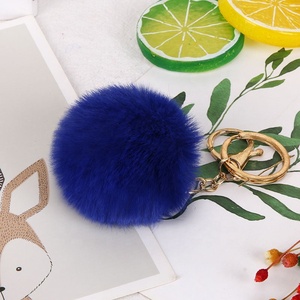 Vente en gros <span class=keywords><strong>de</strong></span> porte-clés en fausse fourrure <span class=keywords><strong>de</strong></span> lapin or porte-clés pompons en fausse fourrure <span class=keywords><strong>de</strong></span> lapin porte-clés moelleux - Product Image 4
