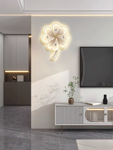 <span class=keywords><strong>Horloge</strong></span> murale créative électrique en MDF, style crème, avec motifs floraux et dessins animés, éclairée par LED, pour salon et <span class=keywords><strong>fond</strong></span> de télévision - Product Image 3
